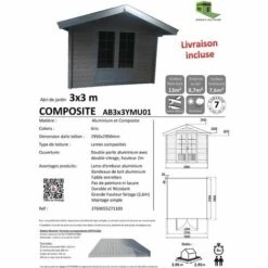 GREEN OUTSIDE Abri De Jardin Composite 3x3 Toit Tradi 2 Pentes 11 GREEN OUTSIDE Abri De Jardin Composite 3x3 Toit Tradi 2 Pentes -France Abri de jardin Soldes Boutique 4125442 5