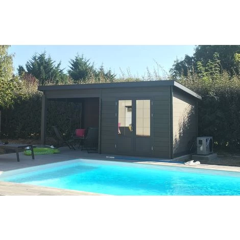GREEN OUTSIDE Abri De Jardin - Pool House Composite 6x3 Toit Plat Contemporain 3 GREEN OUTSIDE Abri De Jardin - Pool House Composite 6x3 Toit Plat Contemporain