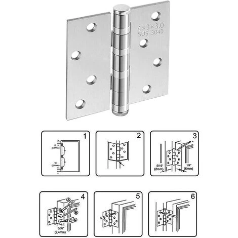 GUAZHUNIFR Accessoire Pour Abri De Jardin Charnière Charnière Pliante En Acier Inoxydable 2 Pièces Guazhuni(argent) 4 GUAZHUNIFR Accessoire Pour Abri De Jardin Charnière Charnière Pliante En Acier Inoxydable 2 Pièces Guazhuni(argent) – Image 2
