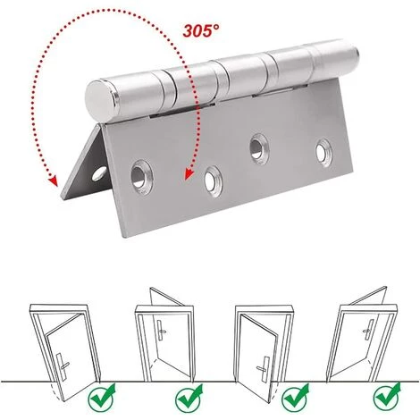 GUAZHUNIFR Accessoire Pour Abri De Jardin Charnière Charnière Pliante En Acier Inoxydable 2 Pièces Guazhuni(argent) 6 GUAZHUNIFR Accessoire Pour Abri De Jardin Charnière Charnière Pliante En Acier Inoxydable 2 Pièces Guazhuni(argent) – Image 4
