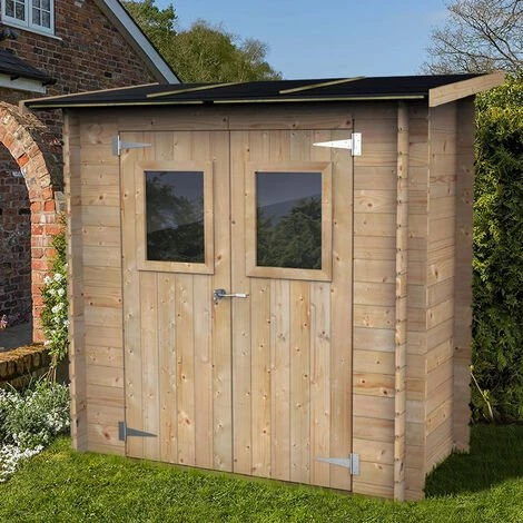 ALCE Cabanon à Outils Et Abri De Jardin En Bois Avec Porte Fenêtre Hobby 198x98 3 ALCE Cabanon à Outils Et Abri De Jardin En Bois Avec Porte Fenêtre Hobby 198x98