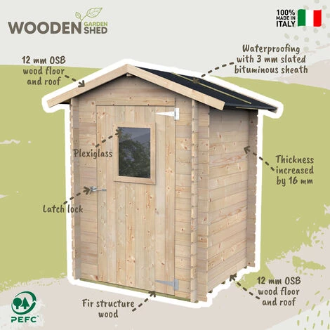 ALCE Cabanon De Jardin En Bois Pour Outils Avec Porte-fenêtre Hobby 146x146 4 ALCE Cabanon De Jardin En Bois Pour Outils Avec Porte-fenêtre Hobby 146x146 – Image 2