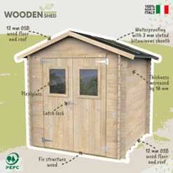 ALCE Cabanon Abri De Jardin En Bois Pour Outils Extérieurs Hobby 198x198 PD -France Abri de jardin Soldes Boutique 43381671 2