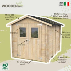 ALCE Cabanon En Bois Pour Outils De Jardin Abri Extérieur Avec Double Porte Hobby 198x248 PD 7 ALCE Cabanon En Bois Pour Outils De Jardin Abri Extérieur Avec Double Porte Hobby 198x248 PD -France Abri de jardin Soldes Boutique 43381673 2