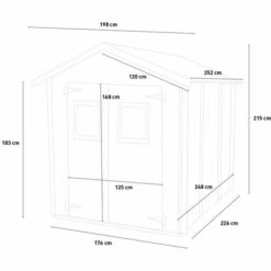 ALCE Cabanon En Bois Pour Outils De Jardin Abri Extérieur Avec Double Porte Hobby 198x248 PD 9 ALCE Cabanon En Bois Pour Outils De Jardin Abri Extérieur Avec Double Porte Hobby 198x248 PD -France Abri de jardin Soldes Boutique 43381673 4