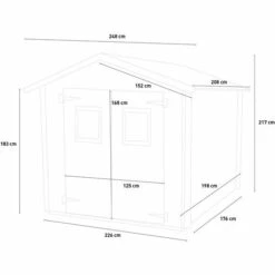 ALCE Cabanon Abri De Jardin En Bois Pour Outils Double Porte Hobby 248x198 -France Abri de jardin Soldes Boutique 43381675 4