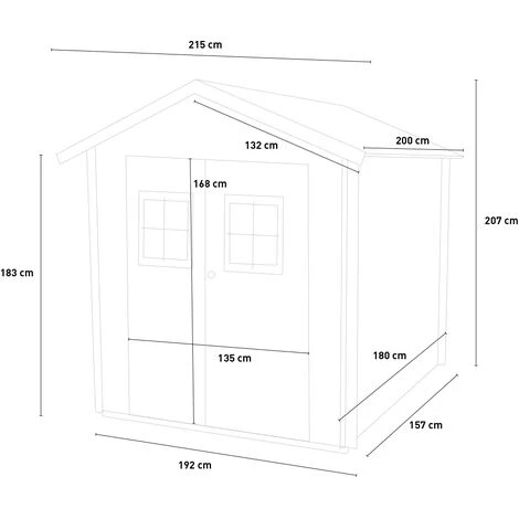 ALCE Cabanon De Jardin Abri En Bois Pour Outils Avec Double Porte Opera 215x180 6 ALCE Cabanon De Jardin Abri En Bois Pour Outils Avec Double Porte Opera 215x180 – Image 4