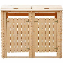TIMBELA M605 Cache Poubelle Double En Bois à Portes Verrouillables, Abris Poubelles De Jardin Pour Entreposage De 2 Bacs Poubelles Standard De 240 Litres 180cm X 9cm X H13 Cm - Beige 8 TIMBELA M605 Cache Poubelle Double En Bois à Portes Verrouillables, Abris Poubelles De Jardin Pour Entreposage De 2 Bacs Poubelles Standard De 240 Litres 180cm X 9cm X H13 Cm - Beige -France Abri de jardin Soldes Boutique 43461827 2