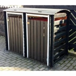 TIMBELA M605 Cache Poubelle Double En Bois à Portes Verrouillables, Abris Poubelles De Jardin Pour Entreposage De 2 Bacs Poubelles Standard De 240 Litres 180cm X 9cm X H13 Cm - Beige 11 TIMBELA M605 Cache Poubelle Double En Bois à Portes Verrouillables, Abris Poubelles De Jardin Pour Entreposage De 2 Bacs Poubelles Standard De 240 Litres 180cm X 9cm X H13 Cm - Beige -France Abri de jardin Soldes Boutique 43461827 5