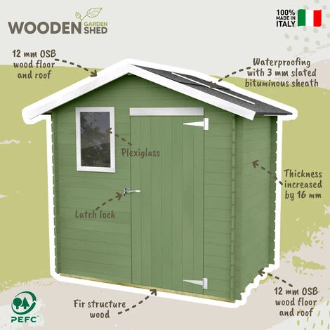 ALCE Cabanon Et Abri De Jardin En Bois Avec Fenêtre Et Porte Livia 198x130 Eco 4 ALCE Cabanon Et Abri De Jardin En Bois Avec Fenêtre Et Porte Livia 198x130 Eco – Image 2