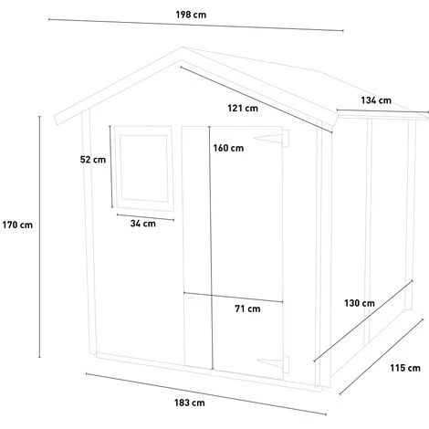 ALCE Cabanon Et Abri De Jardin En Bois Pour Vos Outils Livia 198x130 Sunset 6 ALCE Cabanon Et Abri De Jardin En Bois Pour Vos Outils Livia 198x130 Sunset – Image 4