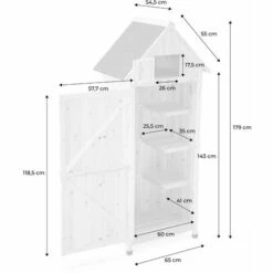 ALICE'S GARDEN Armoire De Jardin En Bois. Mimosa Anthracite. 65 X 54.5 X 179 Cm Cm. Abri De Jardin En Bois. Armoire De Rangement. Range Outils -France Abri de jardin Soldes Boutique 44640388 5