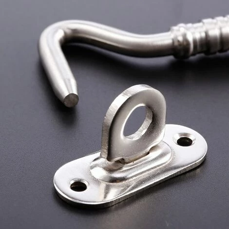 Crochet De Cabine, Portail Loquet Acier Inoxydable Eye Shed Loquet De Porte Pour Porte De Hangar Porte De Garage Les Fenêtres Cabine 4pouces Fontainebleau Argent 4 Crochet De Cabine, Portail Loquet Acier Inoxydable Eye Shed Loquet De Porte Pour Porte De Hangar Porte De Garage Les Fenêtres Cabine 4pouces Fontainebleau Argent – Image 2