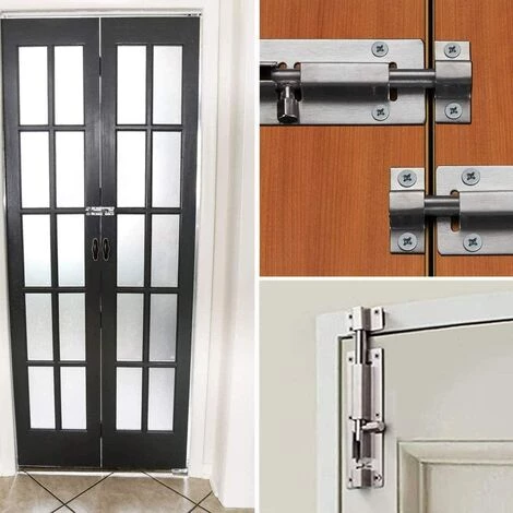 Loquet Porte Verrou,Sécurité Boulon De Verrouillage,verrou De Loquet Coulissant En Acier Inoxydable Avec Vis Pour Tous Les Types De Portes Internesr -3pouces Fontainebleau 2ensembles Argent 5 Loquet Porte Verrou,Sécurité Boulon De Verrouillage,verrou De Loquet Coulissant En Acier Inoxydable Avec Vis Pour Tous Les Types De Portes Internesr -3pouces Fontainebleau 2ensembles Argent – Image 3