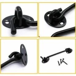 Crochet De Cabine Oeil Porte Loquet En Acier Inoxydable Avec Vis Pour Les Portes De Garage De Porte De Hangar -3pouces Fontainebleau 2 Ensembles Noir -France Abri de jardin Soldes Boutique 44932035 4