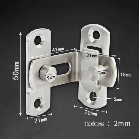 Loquets Et Verrous 90 Degrés à Angle Acier Inoxydable Droite Ouvert Cadenas De Portail Petite Antivol Loquet De Porte Pour Portails Et Armoires, Toilettes, Fenêtres, Meubles 50*41*21 Mm Fontainebleau 2Pcs Argent 5 Loquets Et Verrous 90 Degrés à Angle Acier Inoxydable Droite Ouvert Cadenas De Portail Petite Antivol Loquet De Porte Pour Portails Et Armoires, Toilettes, Fenêtres, Meubles 50*41*21 Mm Fontainebleau 2Pcs Argent – Image 3