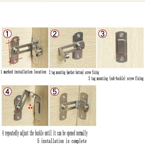 Loquets Et Verrous 90 Degrés à Angle Acier Inoxydable Droite Ouvert Cadenas De Portail Petite Antivol Loquet De Porte Pour Portails Et Armoires, Toilettes, Fenêtres, Meubles 50*41*21 Mm Fontainebleau 2Pcs Argent 7 Loquets Et Verrous 90 Degrés à Angle Acier Inoxydable Droite Ouvert Cadenas De Portail Petite Antivol Loquet De Porte Pour Portails Et Armoires, Toilettes, Fenêtres, Meubles 50*41*21 Mm Fontainebleau 2Pcs Argent – Image 5