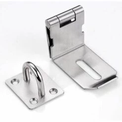 Verrou De Porte 90 Degrés Verrouillage Lourd Pour Cadenas En Acier Inoxydable Avec Vis 10cm Fontainebleau Argent -France Abri de jardin Soldes Boutique 45121152 3