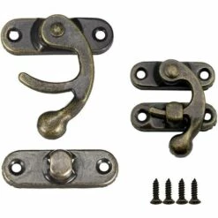 Verrouillages En Corne En Métal Loquet Crochet Bronze Convenant Pour Les Boîtes En Bois Rétro Et Les Boîtes à Bijoux - Équipé Des Vis De Montage 27*32mm Fontainebleau 2Pcs