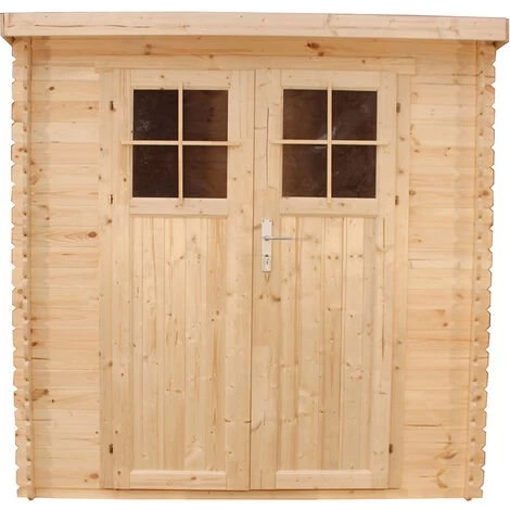 TIMBELA M309F Abri De Jardin En Bois - Porte Verrouillable De Haute Qualité - Stockage Extérieur L204xL204xH200 Cm/3.53 M2 - Petit Abri à Outils, Local à Vélos - Toit Imperméable, Fenêtres - Beige 3 TIMBELA M309F Abri De Jardin En Bois - Porte Verrouillable De Haute Qualité - Stockage Extérieur L204xL204xH200 Cm/3.53 M2 - Petit Abri à Outils, Local à Vélos - Toit Imperméable, Fenêtres - Beige