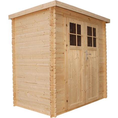 TIMBELA M309F Abri De Jardin En Bois - Porte Verrouillable De Haute Qualité - Stockage Extérieur L204xL204xH200 Cm/3.53 M2 - Petit Abri à Outils, Local à Vélos - Toit Imperméable, Fenêtres - Beige 5 TIMBELA M309F Abri De Jardin En Bois - Porte Verrouillable De Haute Qualité - Stockage Extérieur L204xL204xH200 Cm/3.53 M2 - Petit Abri à Outils, Local à Vélos - Toit Imperméable, Fenêtres - Beige – Image 3