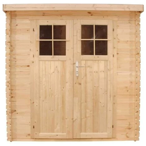 TIMBELA M311F+M311G Abri De Jardin En Bois AVEC SOL TRAITÉ - Porte Verrouillable De Haute Qualité -Stockage Extérieur L204xL142xH200cm/2.22m2 - Toit Imperméable, Fenêtres - Beige 3 TIMBELA M311F+M311G Abri De Jardin En Bois AVEC SOL TRAITÉ - Porte Verrouillable De Haute Qualité -Stockage Extérieur L204xL142xH200cm/2.22m2 - Toit Imperméable, Fenêtres - Beige
