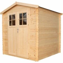 TIMBELA M343F Abri De Jardin En Bois - Porte Verrouillable De Haute Qualité- Stockage Extérieur I216xL206xH218 Cm/ 3.53 M2 Petit Abri à Outils, Local à Vélos - Toit Imperméable, Fenêtres - Beige -France Abri de jardin Soldes Boutique 45649375 2