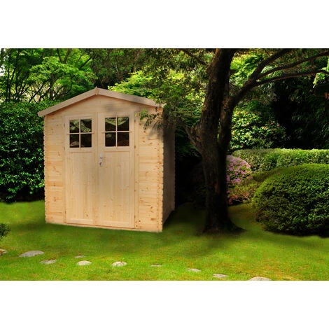TIMBELA M343F+M343G Abri De Jardin En Bois AVEC SOL TRAITÉ Porte Verrouillable De Haute Qualité - Stockage Extérieur I216xL206xH218 Cm/ 3.53 M2 - Toit Imperméable, Fenêtres - Beige 6 TIMBELA M343F+M343G Abri De Jardin En Bois AVEC SOL TRAITÉ Porte Verrouillable De Haute Qualité - Stockage Extérieur I216xL206xH218 Cm/ 3.53 M2 - Toit Imperméable, Fenêtres - Beige â Image 4