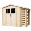 TIMBELA M386F+M386G Abri De Jardin En Bois Et Range Bûches Extérieur AVEC SOL TRAITÉ, Porte Verrouillable De Haute Qualité, Toit Impermeable - I206xL272xH218 Cm/ 3,53 + 0,97 M2 - Beige 1 TIMBELA M386F+M386G Abri De Jardin En Bois Et Range Bûches Extérieur AVEC SOL TRAITÉ, Porte Verrouillable De Haute Qualité, Toit Impermeable - I206xL272xH218 Cm/ 3,53 + 0,97 M2 - Beige -France Abri de jardin Soldes Boutique 45649381 1