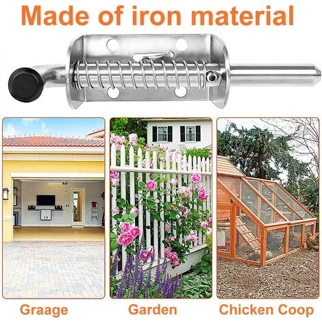 ECHOO 2 Pièces Verrou à Ressort Acier Inoxydable,Verrou De Porte à Ressort Porte Abri De Jardin 7 ECHOO 2 Pièces Verrou à Ressort Acier Inoxydable,Verrou De Porte à Ressort Porte Abri De Jardin – Image 5