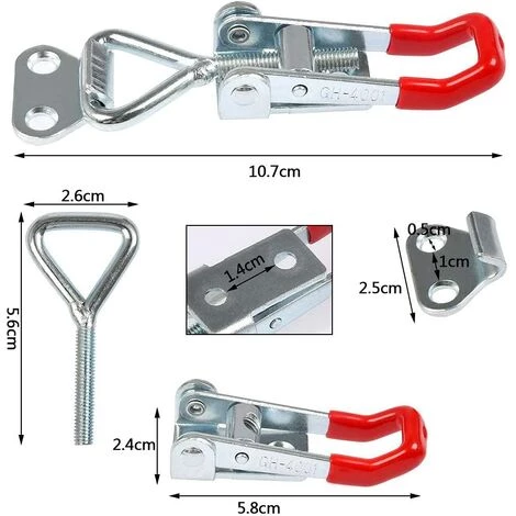 ECHOO 4 Pcs Loquet à Bascule En Métal 4001 Capacité De Rétention 100 Kg / 330 Lbs,Fixation 4 ECHOO 4 Pcs Loquet à Bascule En Métal 4001 Capacité De Rétention 100 Kg / 330 Lbs,Fixation – Image 2
