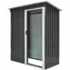 Outsunny Abri De Jardin - Remise Pour Outils - Cabanon Porte Verrouillable - Dim. 163L X 89l X 182H Cm - Tôle D'acier Noir Blanc - Gris 1 Outsunny Abri De Jardin - Remise Pour Outils - Cabanon Porte Verrouillable - Dim. 163L X 89l X 182H Cm - Tôle D'acier Noir Blanc - Gris -France Abri de jardin Soldes Boutique 47488974 1