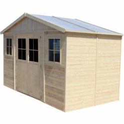 TIMBELA M332F+M332G Abri De Jardin En Bois Exterieur PLUS LES PLANCHERS IMPRÉGNÉ - Porte Verrouillable De Haute Qualité -Chalet En Pin/épicéa- H246x418x220 Cm/8 M² Construction De Panneaux - Beige 8 TIMBELA M332F+M332G Abri De Jardin En Bois Exterieur PLUS LES PLANCHERS IMPRÉGNÉ - Porte Verrouillable De Haute Qualité -Chalet En Pin/épicéa- H246x418x220 Cm/8 M² Construction De Panneaux - Beige -France Abri de jardin Soldes Boutique 49343963 3