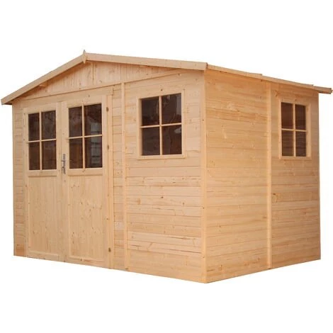 Abri De Jardin En Bois Exterieur AVEC LES PLANCHERS IMPRÉGNÉ - Porte Verrouillable De Haute Qualité - Cabane De Jardin En Pin / épicéa-H226x324x216 Cm- Construction De Panneaux- Rangement Pour Vélos, Remise à Outils- Timbela M334F+M334G - Beige 3 Abri De Jardin En Bois Exterieur AVEC LES PLANCHERS IMPRÉGNÉ - Porte Verrouillable De Haute Qualité - Cabane De Jardin En Pin / épicéa-H226x324x216 Cm- Construction De Panneaux- Rangement Pour Vélos, Remise à Outils- Timbela M334F+M334G - Beige