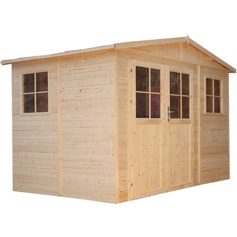 Abri De Jardin En Bois Exterieur AVEC LES PLANCHERS IMPRÉGNÉ - Porte Verrouillable De Haute Qualité - Cabane De Jardin En Pin / épicéa-H226x324x216 Cm- Construction De Panneaux- Rangement Pour Vélos, Remise à Outils- Timbela M334F+M334G - Beige 5 Abri De Jardin En Bois Exterieur AVEC LES PLANCHERS IMPRÉGNÉ - Porte Verrouillable De Haute Qualité - Cabane De Jardin En Pin / épicéa-H226x324x216 Cm- Construction De Panneaux- Rangement Pour Vélos, Remise à Outils- Timbela M334F+M334G - Beige – Image 3