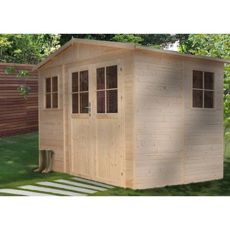 Abri De Jardin En Bois Exterieur AVEC LES PLANCHERS IMPRÉGNÉ - Porte Verrouillable De Haute Qualité - Cabane De Jardin En Pin / épicéa-H226x324x216 Cm- Construction De Panneaux- Rangement Pour Vélos, Remise à Outils- Timbela M334F+M334G - Beige 6 Abri De Jardin En Bois Exterieur AVEC LES PLANCHERS IMPRÉGNÉ - Porte Verrouillable De Haute Qualité - Cabane De Jardin En Pin / épicéa-H226x324x216 Cm- Construction De Panneaux- Rangement Pour Vélos, Remise à Outils- Timbela M334F+M334G - Beige – Image 4