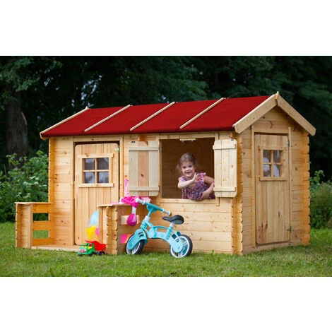 L'ENSEMBLE De Maison En Bois Pour Enfants Avec Table D'enfants En Bois - Maison De Jeux Pour L'extérieur 178x241xH151cm/2.63m2 - Maison Jardin Enfant Exterieur Bois - Maison D'été Extérieure Timbela M503 (+M018 Table D'enfants En Bois) - Beige 7 L'ENSEMBLE De Maison En Bois Pour Enfants Avec Table D'enfants En Bois - Maison De Jeux Pour L'extérieur 178x241xH151cm/2.63m2 - Maison Jardin Enfant Exterieur Bois - Maison D'été Extérieure Timbela M503 (+M018 Table D'enfants En Bois) - Beige – Image 5