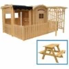 TIMBELA M505+M080M (+M012 Table D'enfants En Bois) L'ENSEMBLE De Maison En Bois Avec Abri Et Terrasse Pour Enfants Avec Table D'enfants En Bois - Maison De Jeux Pour L'extérieur Maison Jardin Enfant - Beige 1 TIMBELA M505+M080M (+M012 Table D'enfants En Bois) L'ENSEMBLE De Maison En Bois Avec Abri Et Terrasse Pour Enfants Avec Table D'enfants En Bois - Maison De Jeux Pour L'extérieur Maison Jardin Enfant - Beige -France Abri de jardin Soldes Boutique 49343968 1