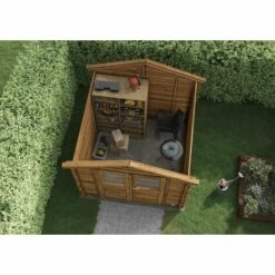 Forest Style Abri NICIA 4,9m² - 244x244cm - Madriers à Emboiter 19mm -France Abri de jardin Soldes Boutique 49701711 4