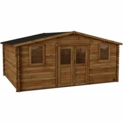 Forest Style Abri NICIA 17,6m² - 495x398cm - Madriers à Emboiter 28mm