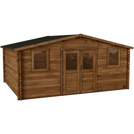 Forest Style Abri NICIA 17,6m² - 495x398cm - Madriers à Emboiter 28mm 3 Forest Style Abri NICIA 17,6m² - 495x398cm - Madriers à Emboiter 28mm