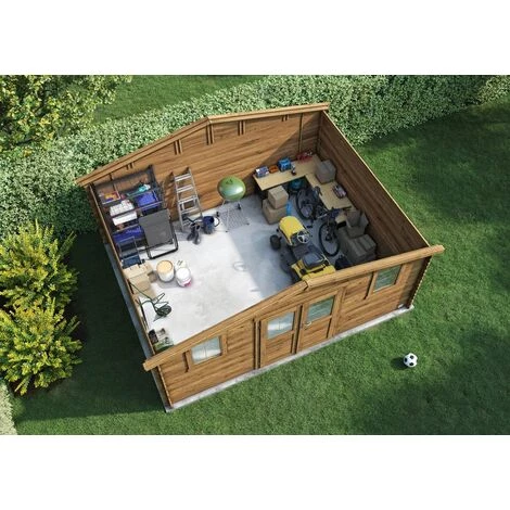 Forest Style Abri NICIA 17,6m² - 495x398cm - Madriers à Emboiter 28mm 6 Forest Style Abri NICIA 17,6m² - 495x398cm - Madriers à Emboiter 28mm – Image 4