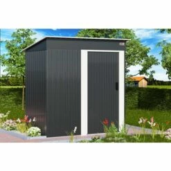GARDEBRUK Abri De Jardin Acier Zingué 164x84x182cm Porte Coulissante Cabane Outils Cadenas -France Abri de jardin Soldes Boutique 49935184 3