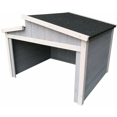 HELLOSHOP26 Garage Robot Tondeuse Toit Gradin Bois Massif 79,5 Cm Gris - Bois 3 HELLOSHOP26 Garage Robot Tondeuse Toit Gradin Bois Massif 79,5 Cm Gris - Bois