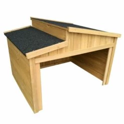 HELLOSHOP26 Garage Robot Tondeuse Toit Gradin Bois Massif 79,5 Cm Nature - Bois