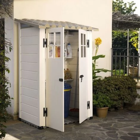 EZOOZA Garofalo Tuscany Evo 100/2 Abri De Jardin En Résine 122,5 X 82,5 X 201 Cm - Beige 7 EZOOZA Garofalo Tuscany Evo 100/2 Abri De Jardin En Résine 122,5 X 82,5 X 201 Cm - Beige – Image 5