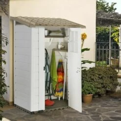 EZOOZA Abris En Résine Tuscany Evo 100 Blanc/Beige 139x95x201 Cm - Beige 10 EZOOZA Abris En Résine Tuscany Evo 100 Blanc/Beige 139x95x201 Cm - Beige -France Abri de jardin Soldes Boutique 50681570 4