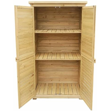 HELLOSHOP26 Armoire Abri De Jardin Portes En Lamelles 160 Cm Bois D'épicéa Toit Bitumé - Bois 3 HELLOSHOP26 Armoire Abri De Jardin Portes En Lamelles 160 Cm Bois D'épicéa Toit Bitumé - Bois