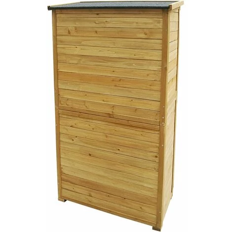 HELLOSHOP26 Armoire Abri De Jardin Portes En Lamelles 160 Cm Bois D'épicéa Toit Bitumé - Bois 5 HELLOSHOP26 Armoire Abri De Jardin Portes En Lamelles 160 Cm Bois D'épicéa Toit Bitumé - Bois – Image 3