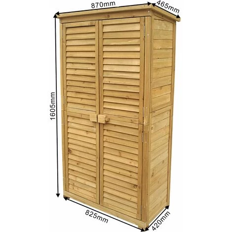 HELLOSHOP26 Armoire Abri De Jardin Portes En Lamelles 160 Cm Bois D'épicéa Toit Bitumé - Bois 7 HELLOSHOP26 Armoire Abri De Jardin Portes En Lamelles 160 Cm Bois D'épicéa Toit Bitumé - Bois – Image 5
